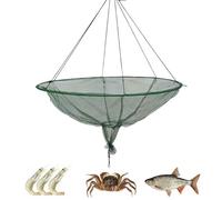 Foldable Pier Fishing Net 39.4" Nylon Mesh for Minnows, Lobster, & Shrimp Catching