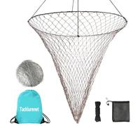 Foldable Pier Fishing Net Bridge Net, Drop Net for Pier Fishing Designed for Big Fish with Dual-Line Reinforced Fiber Net Bold Soft Steel Hoops
