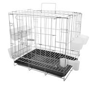 Foldable Pigeon Cage with Tray for Homing Pigeons and Canaries | Stainless Steel and Plastic Build, Easy to Clean Design, Portable Secure Carrier with Feeder Tray Random Color