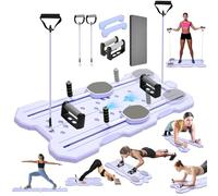 Foldable Pilates Board Reformer Machine Set with Ab Roller Portable Multi-Functional Pilates Training Full Body Workout Equipment for Home with Accessories