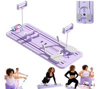 Foldable Pilates Reformer Board Set - Multi-Purpose Sliding Pilates Equipment for Home Workouts (Purple )
