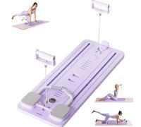 Foldable Pilates Reformer Board withRoller,Ab Exercise Machine,Pilates Board, Full Body Pilates Core Trainer, Abdominal Board (Purple )