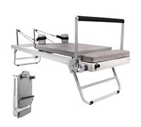 Foldable Pilates Reformer Home Gym Equipment, Adjustable Intensity Pilates Bed, Exercise Yoga Equipment Stretching Training Bed Core Workout Equipment