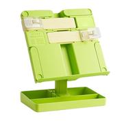 Foldable Plastic Reading Stand Adjustable Textbook Stand Folding Book Rest with Page Clips for Book Tablet Music Scores Dense Bookshelf Planner