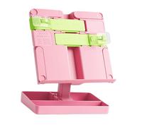 Foldable Plastic Reading Stand Adjustable Textbook Stand Folding Book Rest with Page Clips for Book Tablet Music Scores Dense Bookshelf Planner