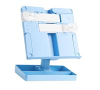 Foldable Plastic Reading Stand Adjustable Textbook Stand Folding Book Rest with Page Clips for Book Tablet Music Scores Dense Bookshelf Planner