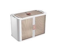 Foldable Plastic Sto Boxes with Shutter Doors & Lid, Portable with Wheels for Bedroom, Office & Wardrobe - Space-Saving Solut for Home nizat