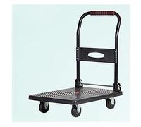 Foldable Platform Cart Plastic Tray Silent Wheels Easy Grip Handle Perfect for Offices Libes markets Heavy Du Portable Capaci: [rt Size]