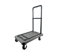 Foldable Platform Hand Truck Portable Push Pull Cart for Shopping & Transport Heavy Duty Gray Trolley for Trailer & Moving Supplies