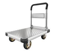 Foldable Platform Handcart Heavy Duty Trolley with 5-Inch Silent Swivel Wheels