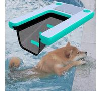 Foldable Pool Float for Dogs, Large Inflatable Dog Water Ramp with Inflation Pump/Storage Bag, Pets Pool Ladder with EVA Anti-slip Pad & D-ring(Color C)