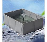 Foldable Pool with Drain Valve 3x2x0.5m Grey Removable Steel e Ideal for Garden Ponds Fish & tic Pets Portable Outdoor Swimming Pool