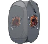 Foldable Pop Up Laundry Bag Toy Storage Basket for Kids Boys and Girls Tidy Room DINOSAUR GREY
