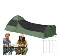 Foldable Pop-Up Single Bed, Bed Canopy Sleeping Bag Net Tent, Portable Shelter, Large Space Finer Mesh Camping Gear for Travel Bedroom and Outdoor Adventures