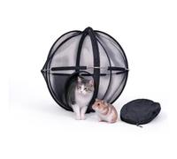 Foldable Portable kitten Playpen Sphere Mesh Indoor Cat Enclosure Outdoor | 360° panoramic rolling cat playpen, Auto Pop-Up, 68cm Space, Side Zipper Door, Carry Bag Included, Kitten Small Pets