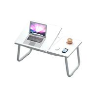 Foldable Portable Laptop Desk, Adjustable 4-Position Bedside Table with Cup Holder, Lightweight Writing Tray for Sofa, Ideal for Home Office and Study