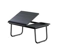 Foldable Portable Laptop Desk, Adjustable 4-Position Bedside Table with Cup Holder, Lightweight Writing Tray for Sofa, Ideal for Home Office and Study