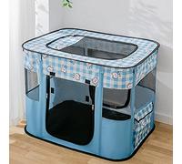 Foldable Portable Pet/Dog Playpen,Pet Exercise Pen Tents Dog Kennel House Playground for Puppy Dog/Kitten Cat Hamster Indoor Outdoor Travel Camping Use 31.5"X23.6"X21.65" (L,Blue)