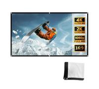 Foldable Portable Projector Screen, 16:9 3D 4K Ultra HD Outdoor Movie PVC Screen, Washable and Anti-Crease for Home Theater Camping(150"(16:9))