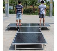 Foldable Portable Stage Platform 4 Pcs, Rectangular Flexible Lightweight Stages Stand Modular System With Anti-slip Plywood Panle For Performances Concerts Events(20x39in/50x100cm,H 8in/20cm)
