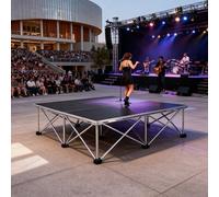 Foldable Portable Stage Platform, Rectangular Flexible Lightweight Stages Stand Modular System With Anti-slip Plywood Panle For Performances Concerts Events(H 39in/100cm,15x39in/39x100cm)