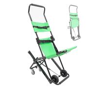 Foldable Portable Stair Chair, Folding Lift Stair Chair with 4 Wheels, Single Person Operation, 350.53 lbs Capacity, for Elderly Disabled Transfer Ambulance Firefighter Evacuation (Green)