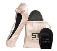 Foldable Portable Travel Slippers for Women, champagne, Medium