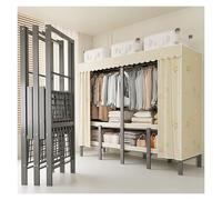 Foldable Portable Wardrobe Closet, Freestanding Clothing Racks For Hanging Clothes, Metal Garment Rack, Coat Storage Garment Racks For Bedroom(Yellow,151cm/59.4inch)