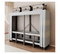 Foldable Portable Wardrobe Closet, Freestanding Metal Clothes Rack with Cover for Hanging Clothes, Garment Rack for Bedroom Dorm