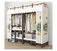 Foldable Portable Wardrobe Closet, Sturdy Metal Clothes Storage Rack for Bedroom and Dorm Organization