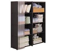 Foldable Portable Wardrobe Closet with 8 Compartments - Dust-Proof Modular Armoire for Clothes Storage & Shelf - Perfect for Bedroom & Small Spaces