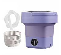 Foldable Portable Washing Machine 6.5L - Compact Travel Turbine Washer With Timer, Drain Basket & Pipe - Ideal For Baby Clothes & Underwear - 3kg Capacity - Mini Clothes Cleaner