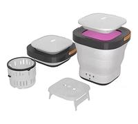 Foldable Portable Washing Machines - Silica Gel Uv Irradiation Washing Machine and Dryer for Baby Clothes Students and Travel Self-driving (Color : White)