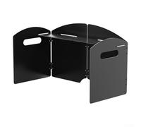 Foldable Portable Wind Shield for Gas Stove Protection on Camping Trips with Steel and Top Base for Holding Small Items while Cooking Outdoors (Four-fold)