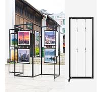 Foldable Poster Stand with Hooks, Display Stand for Art Exhibitions, Advertising & Marketing Signage, 8pcs, 60x150cm (23.6x59in) - Perfect for Events & Trade Shows