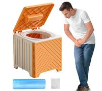 Foldable Potty - Foldable Space Saving Waste Tank Toilet with PVC Cushion 600g Space Saving Waste Tank | Disaster Relief and Seat with 15 Pockets for Men, Elderly