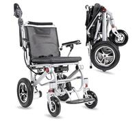 Foldable Power Wheelchair for Adults - Motorized Wheelchair with Dual Motors, Travel Size Mobility Scooter for Seniors