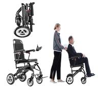 Foldable Power Wheelchair, Lightweight Aluminum Electric Wheelchair for Adults, Ultra-Light 12.5Kg, 130Kg Capacity, Easy to Transport and Store
