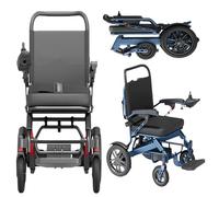 Foldable Power Wheelchairs,Intelligent Electric Wheelchair, Aluminum Alloy Frame,Lightweight Travel,Easy to Transport and Store,For the Elderly and Disabled. Blue,20A