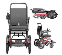 Foldable Power Wheelchairs,Intelligent Electric Wheelchair, Aluminum Alloy Frame,Lightweight Travel,Easy to Transport and Store,For the Elderly and Disabled. Red,20A