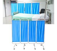 Foldable Privacy Screen on Wheels, Stainless Steel Mobile Divider for Hospital and Medical Settings