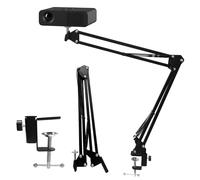 Foldable Projector Stand, 360° Adjustable Table Projector Stand with 1/4 Thread and C-Clip Adjustable Projector Stands for Home Cinema Office Games Room, 1 Piece, Black