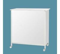 Foldable Promotional Counter Table Retail Reception Event Desk, Portable Tradeshow Pop Up Podium Speeches Counter Stand Booth, Supermarket Tasting Table Advertising Banner Stand