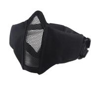Foldable Protective Airsoft Mask Tactical Half Face Metal Mesh Double CS(Black)