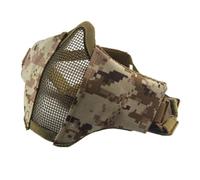 Foldable Protective Airsoft Mask Tactical Half Face Metal Mesh Double CS(Digital Desert)