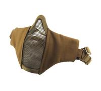 Foldable Protective Airsoft Mask Tactical Half Face Metal Mesh Double CS(Khaki)