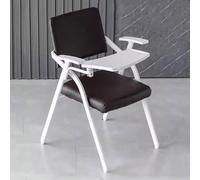 Foldable PU Leather Office Chair with Desk & Tablet Arm - Perfect for Home Conference Room Study and Workspace - Comfortable & Space-Saving Design