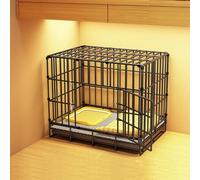 Foldable Puppy Crate & Pet Playpen, Indoor Dog Kennel for Small/Medium Dogs, Stable Non-Wobble Cage with Tray(Black)