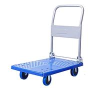 Foldable Push Cart Dolly with Metal Handle - Heavy-Duty Platform Truck with Silent Wheels for Easy Indoor/Outdoor Transport - Versatile Hand Trolley for Moving and Storage Medium Color