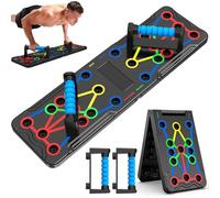 Foldable push-up rack for portable strength training, sturdy and stable equipment for men's and women's home gym workouts.